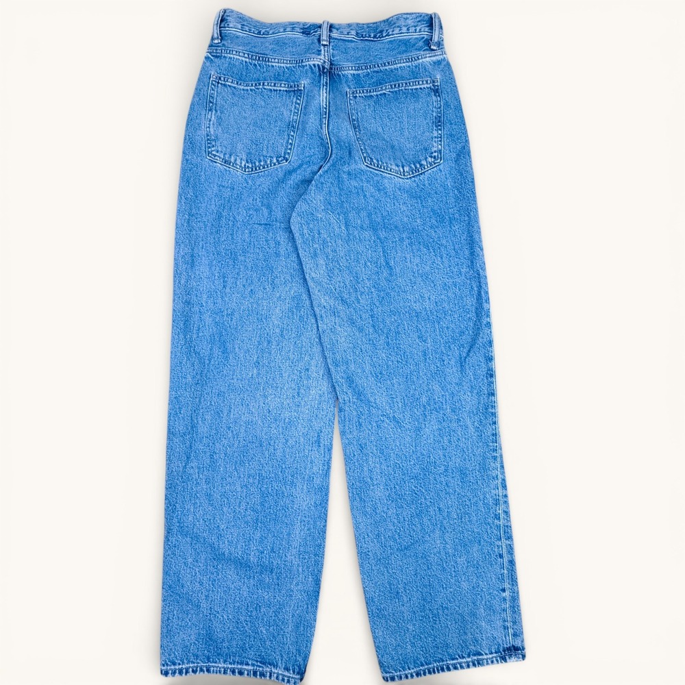 Uniglo Baggy High Waisted Womens Jeans Sz 10 Blue Medium Wash %100 Cotton Denim - Picture 3 of 13